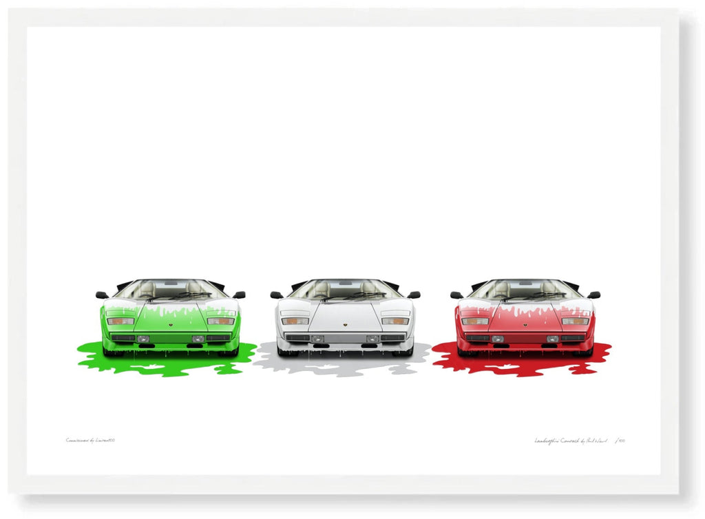Lamborghini Countach (tricolore) | Exclusive Wall Art | Limited100