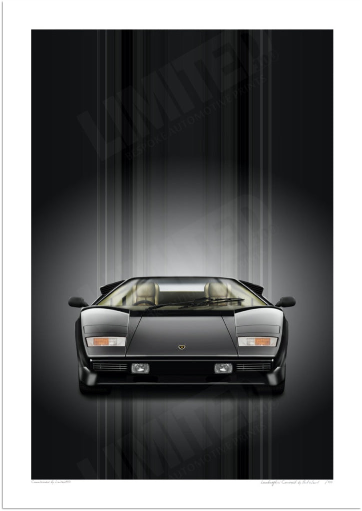 Lamborghini Countach (black, black) | Exclusive Wall Art | Limited100