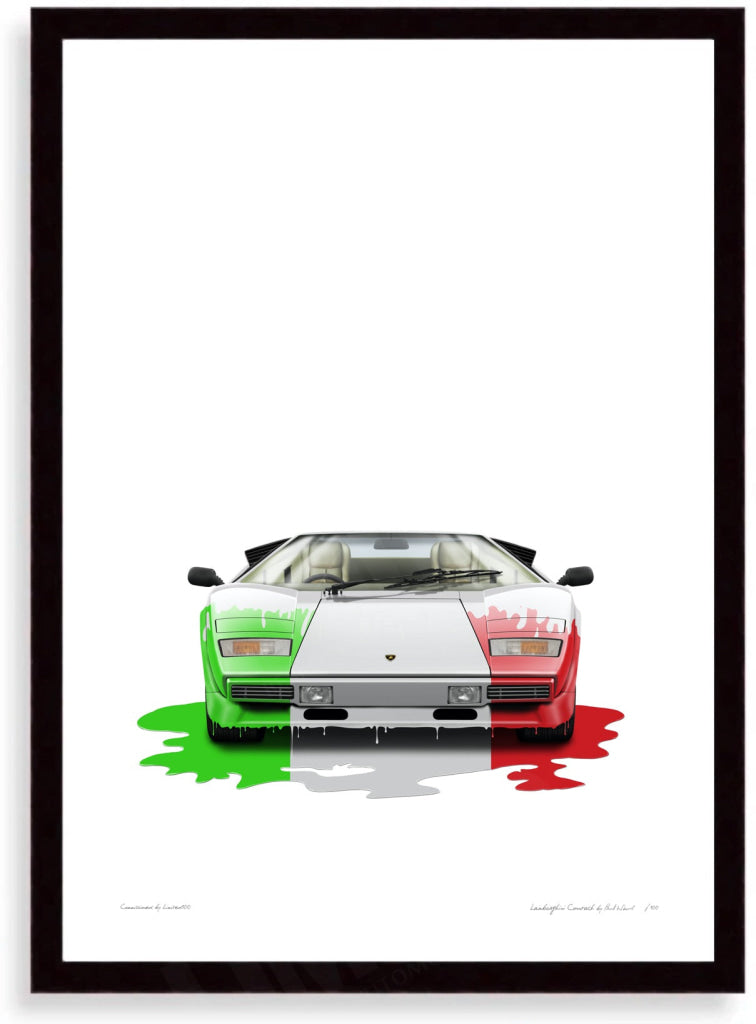 Lamborghini Countach (tricolore in uno) Wall Art | Limited100