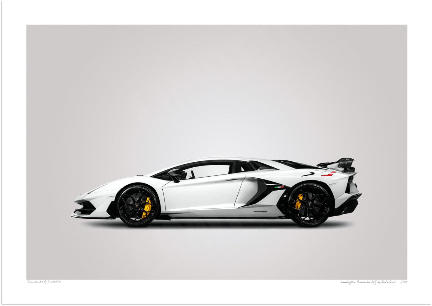 Lamborghini Aventador SVJ white | Framed Wall Art Print | Limited100