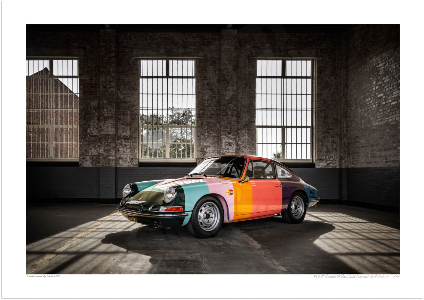Image of 1965 Porsche 911 Paul Smith 'art car' at Bicester Heritage