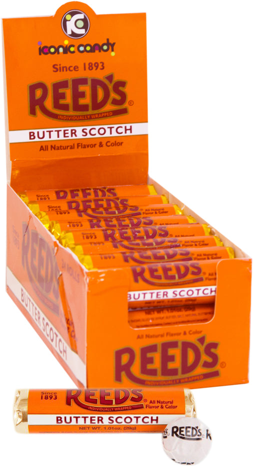 Iconic Reed's Butterscotch Hard Candy Rolls 24ct