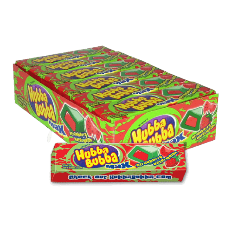 Hubba Bubba Max Strawberry Watermelon 5 Piece Bubble Gum 18ct 