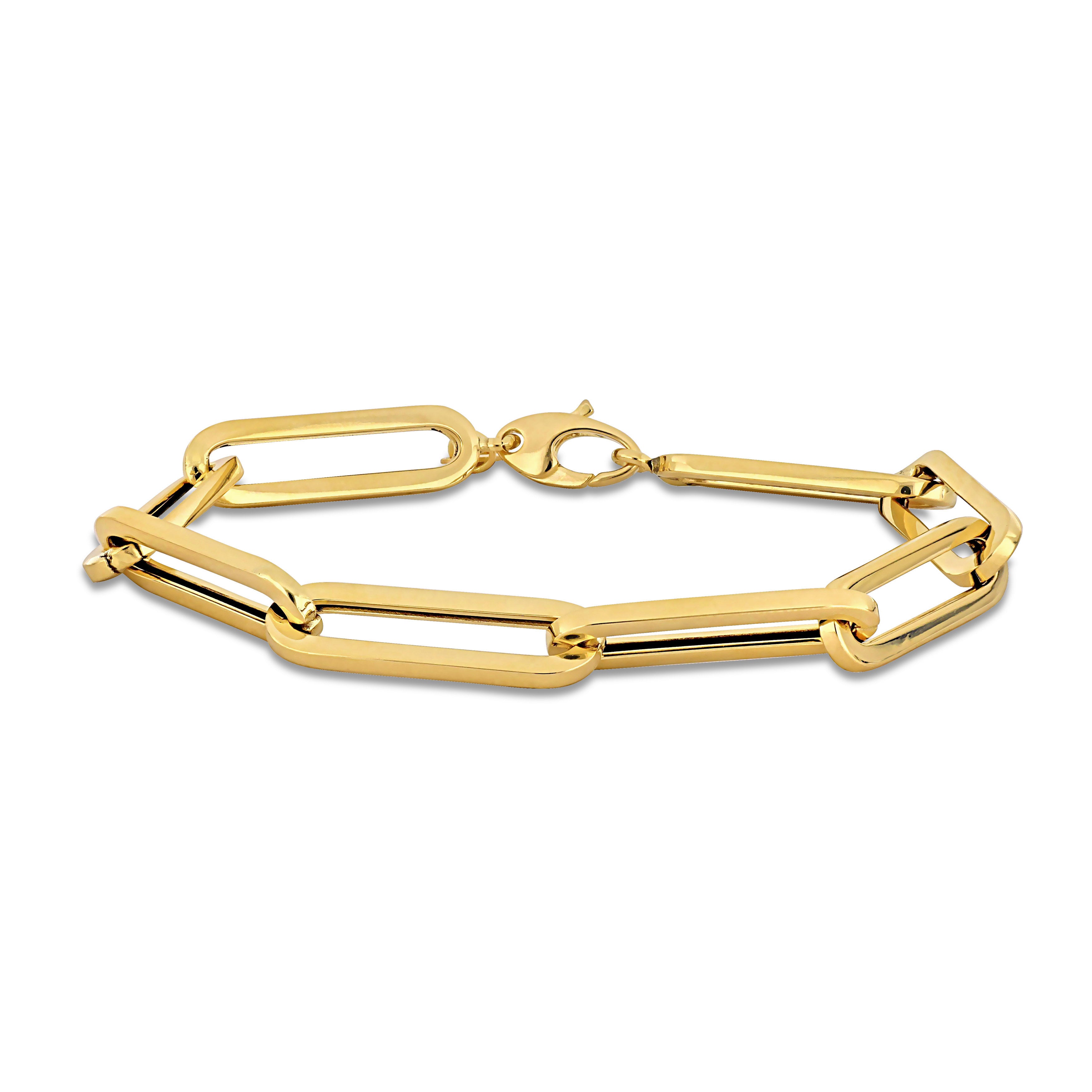 9ct Gold Paperclip Oval Chain Link Bracelet