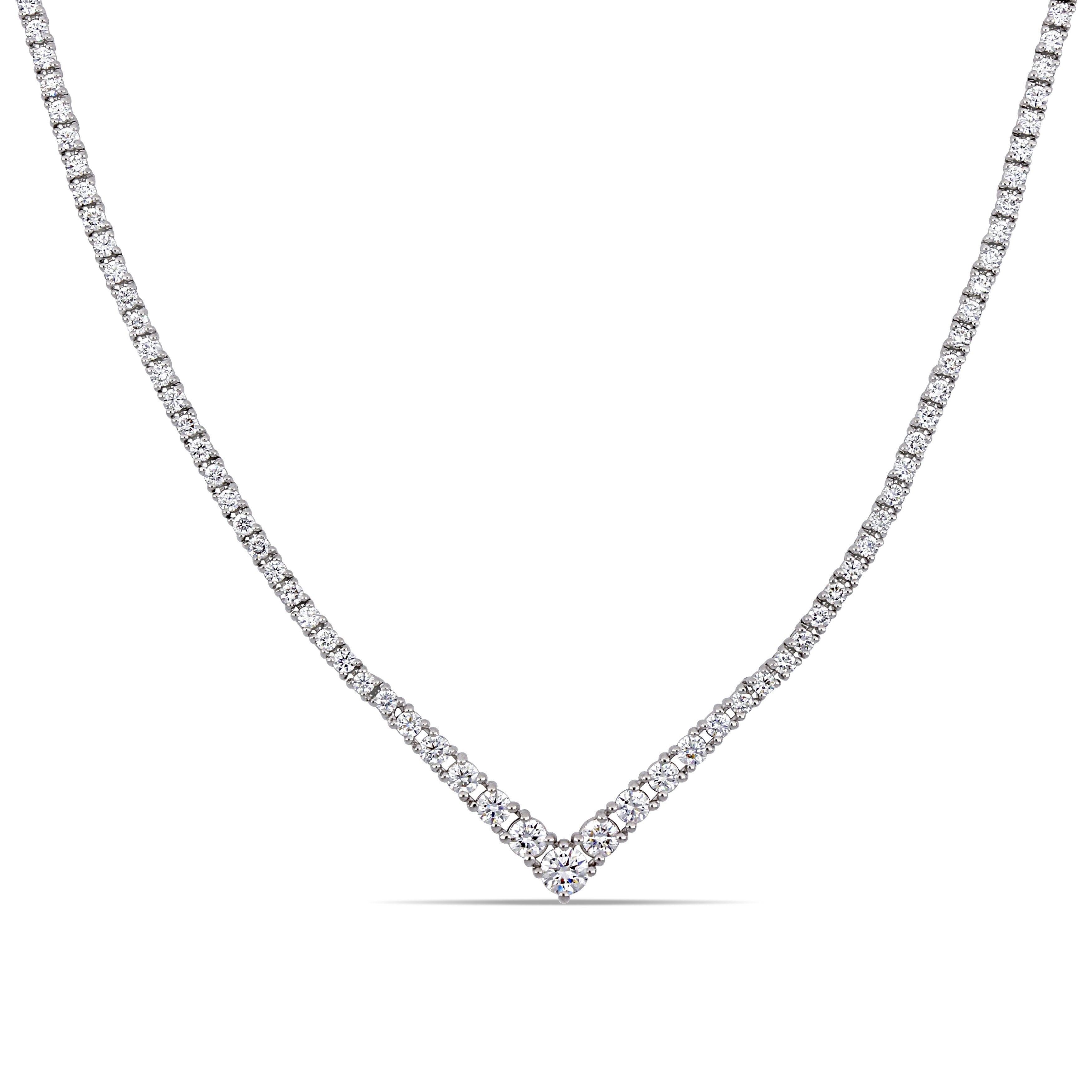 diamond v necklace