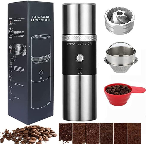 PARACITY Coffee Grinder Electric Burr, Small Cordless Coffee Grinder Mini  with Multi Grind Setting, Portable Coffee Bean Grinder Automatic for