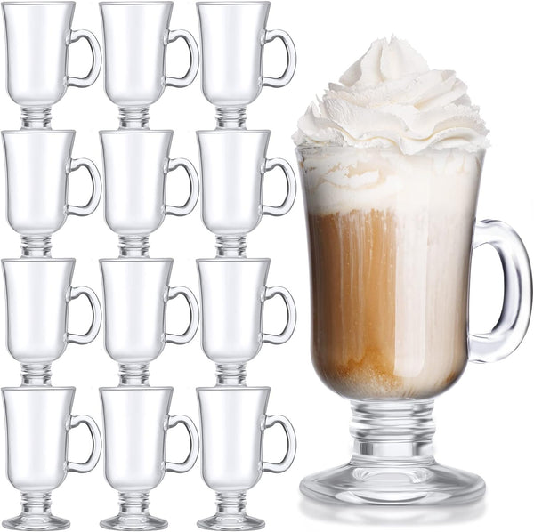 Volarium Irish glass coffee Mugs, Latte cups, Set of 2 cappuccino