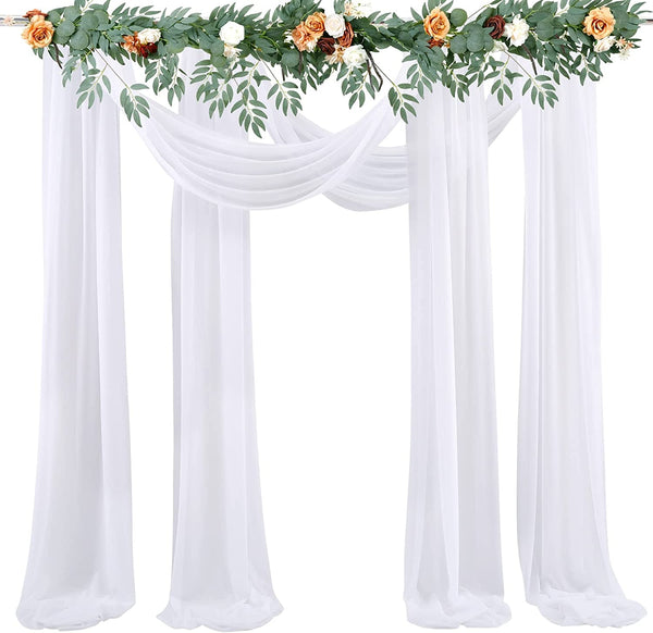 Achavinm White Wedding Arch Drapes Fabric