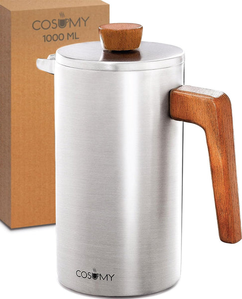 Bellemain French Press Coffee Maker Extra Filters Included, 35 oz,  Stainless Steel - Bellemain