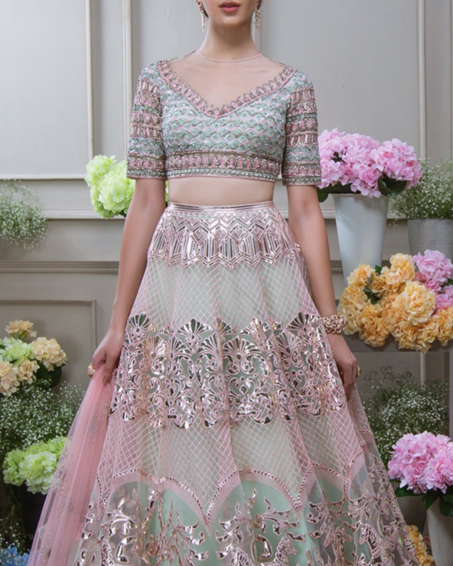 Gotta Patti Applique Wedding Lehengas Panache Haute Couture 