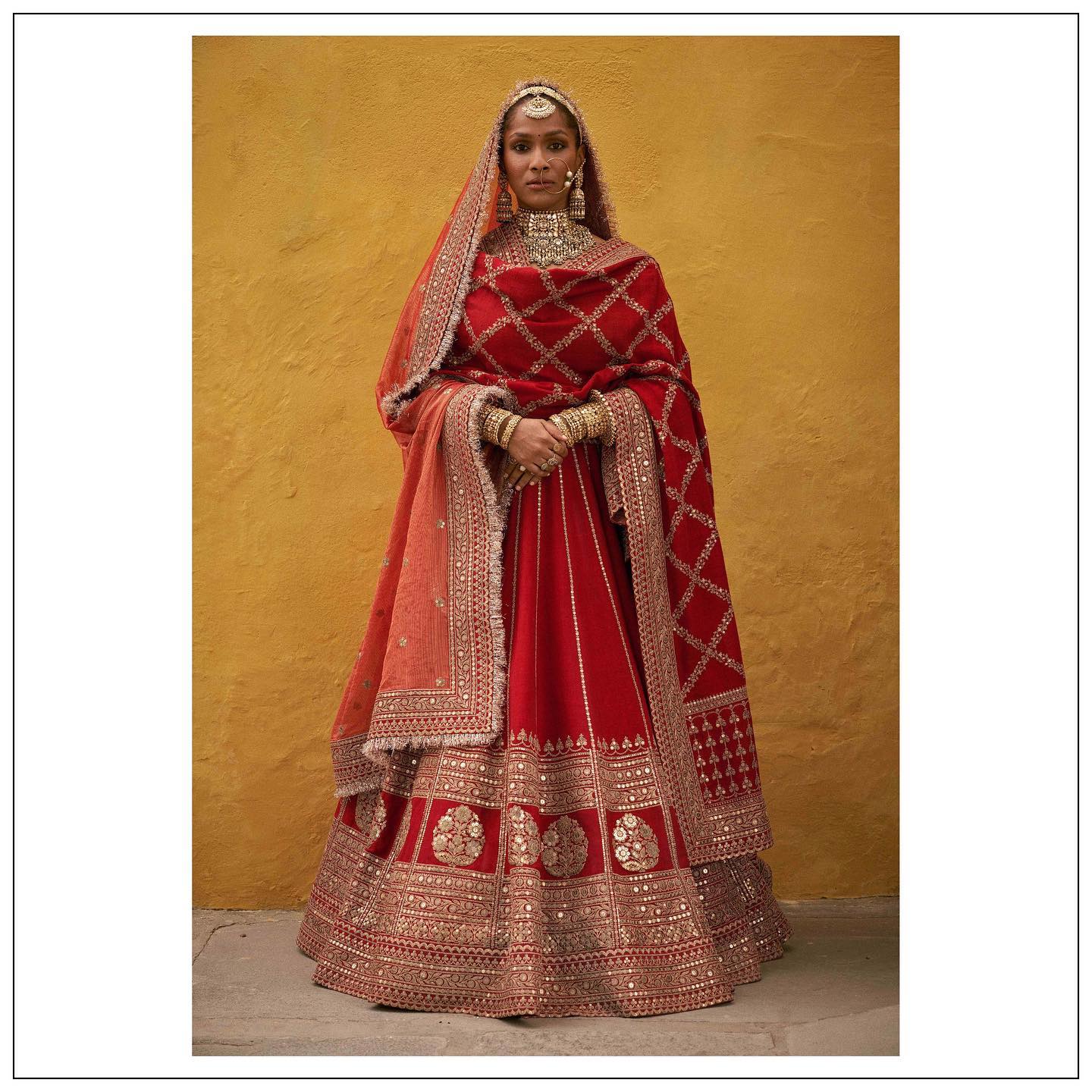 Masaba Gupta in Sabyasachi Red Lehenga