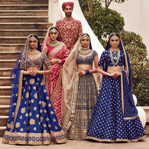 Sabyasachi - A printed and embroidered khadi lehenga is... | Facebook