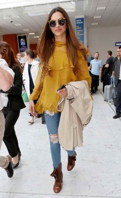Mustard Yellow Top With Frills