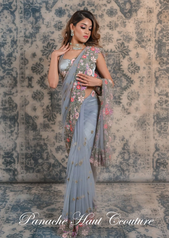 Grey Colour Saree