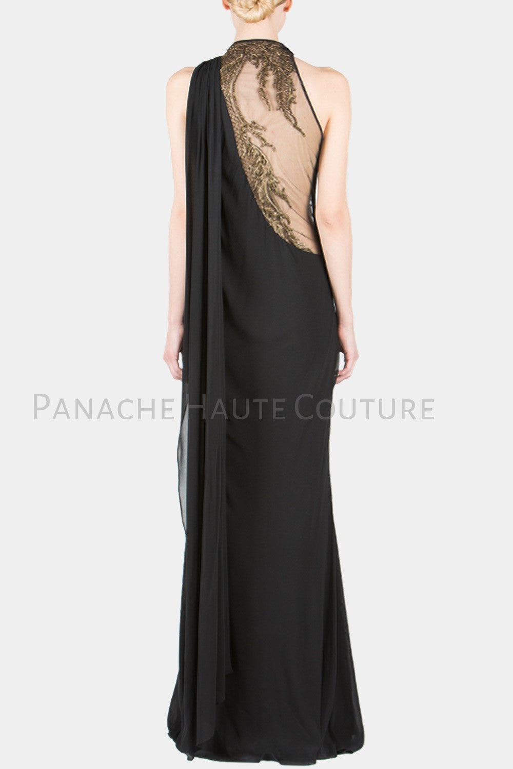 Black Color Designer Saree Gown Online – Panache Haute Couture