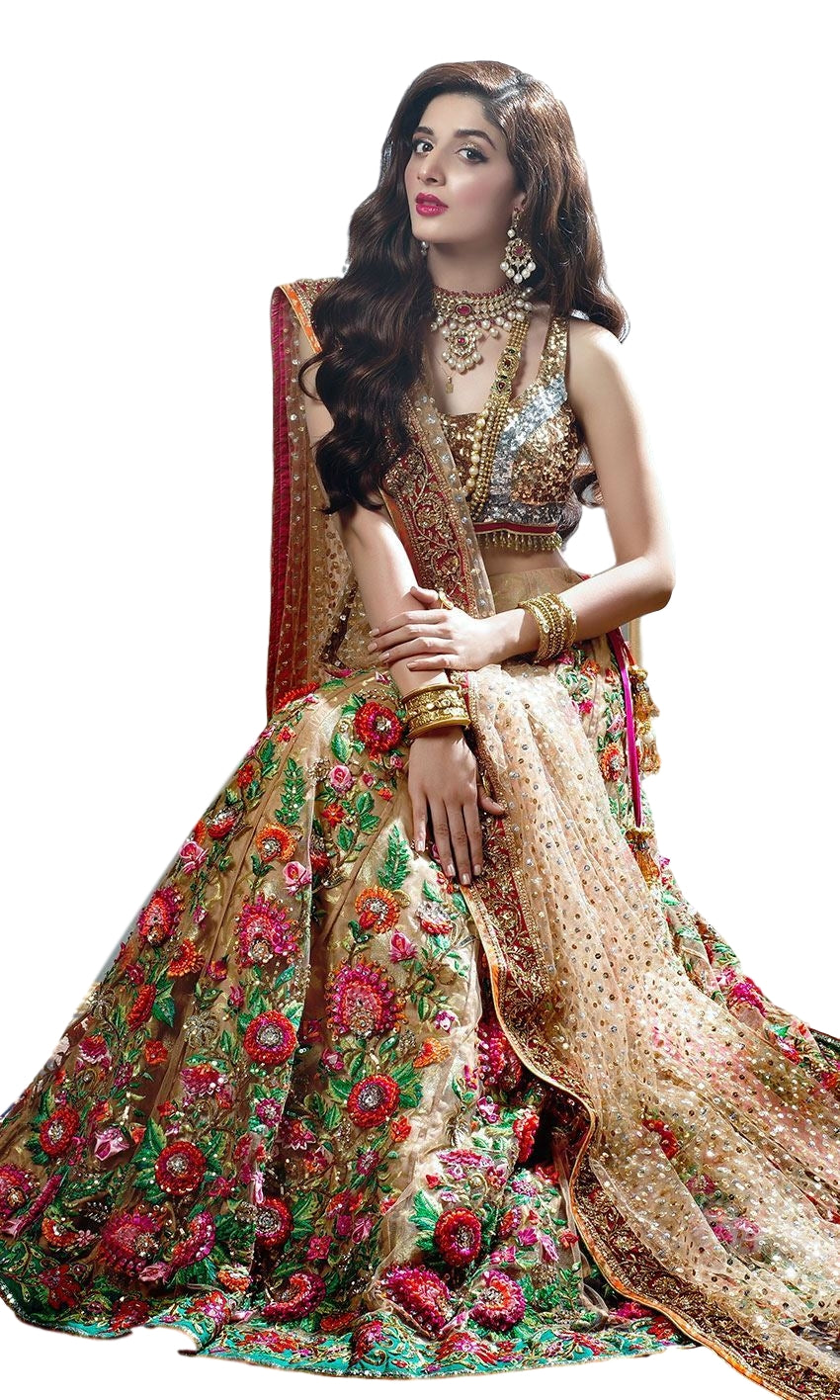 Fawn Color Wedding Lehenga With Floral Embroidery Panache Haute Couture 