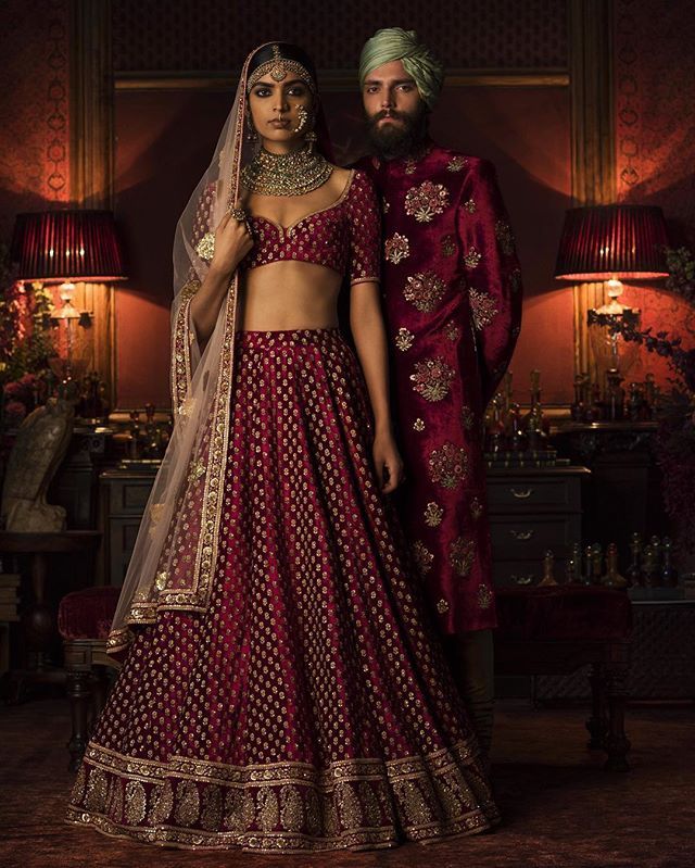 Dark Maroon Color Wedding Lehenga Choli