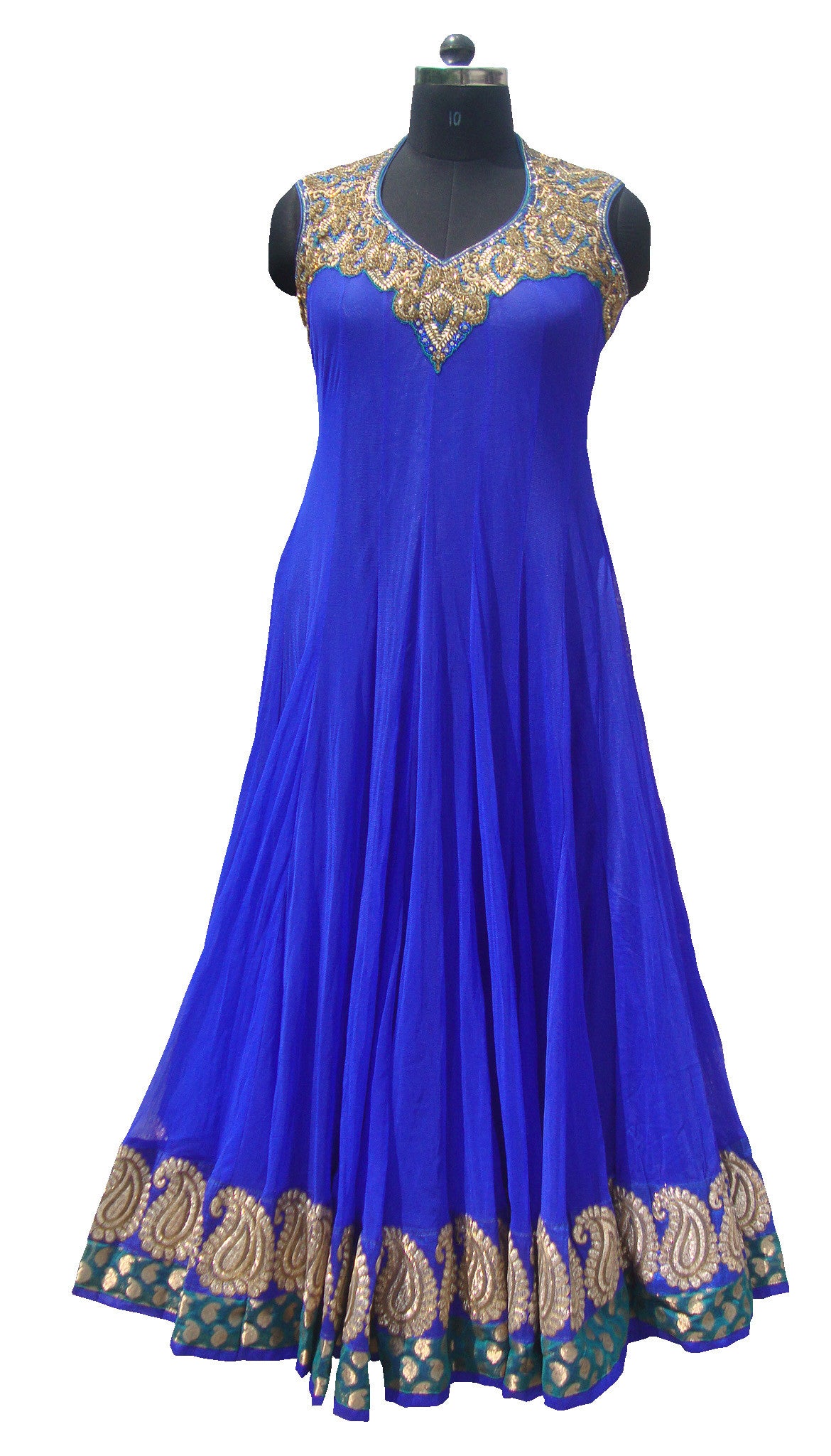 blue colour anarkali