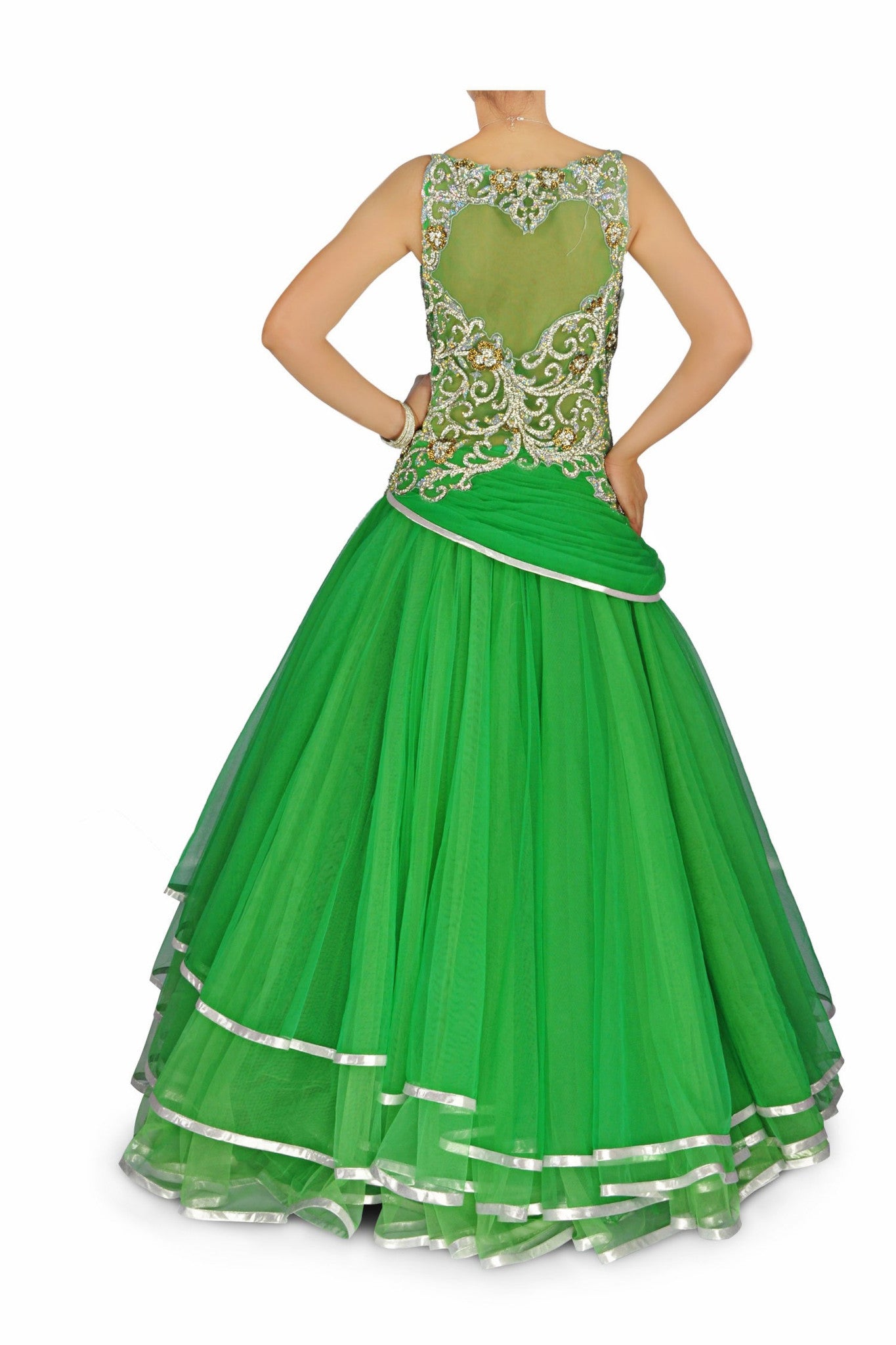 Green colour Indo Western Gown 