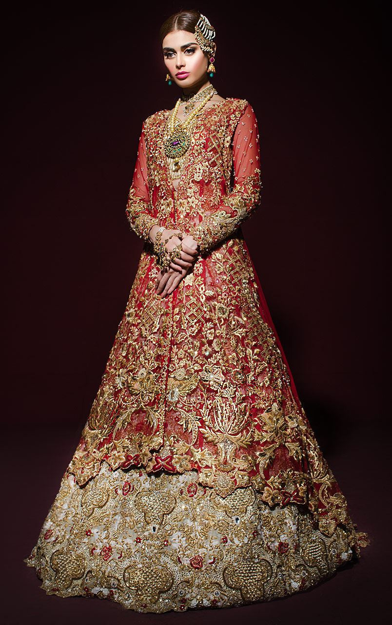 Heavily Embroidered Bridal Anarkali Lehenga Panache Haute Couture