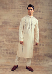 Ivory Color Mirror Embroidery Kurta Set