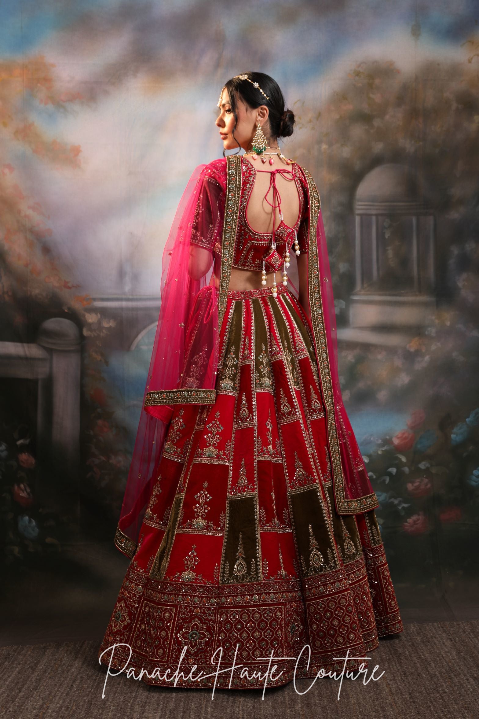 Multicolor Velvet Lehenga For Sangeet Nihal Panache Haute Couture 9017