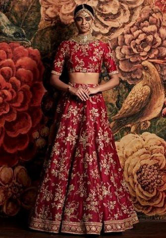 sabyasachi lehenga red