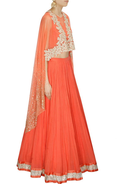 Ridhi Mehra Coral Lehenga Choli – Panache Haute Couture