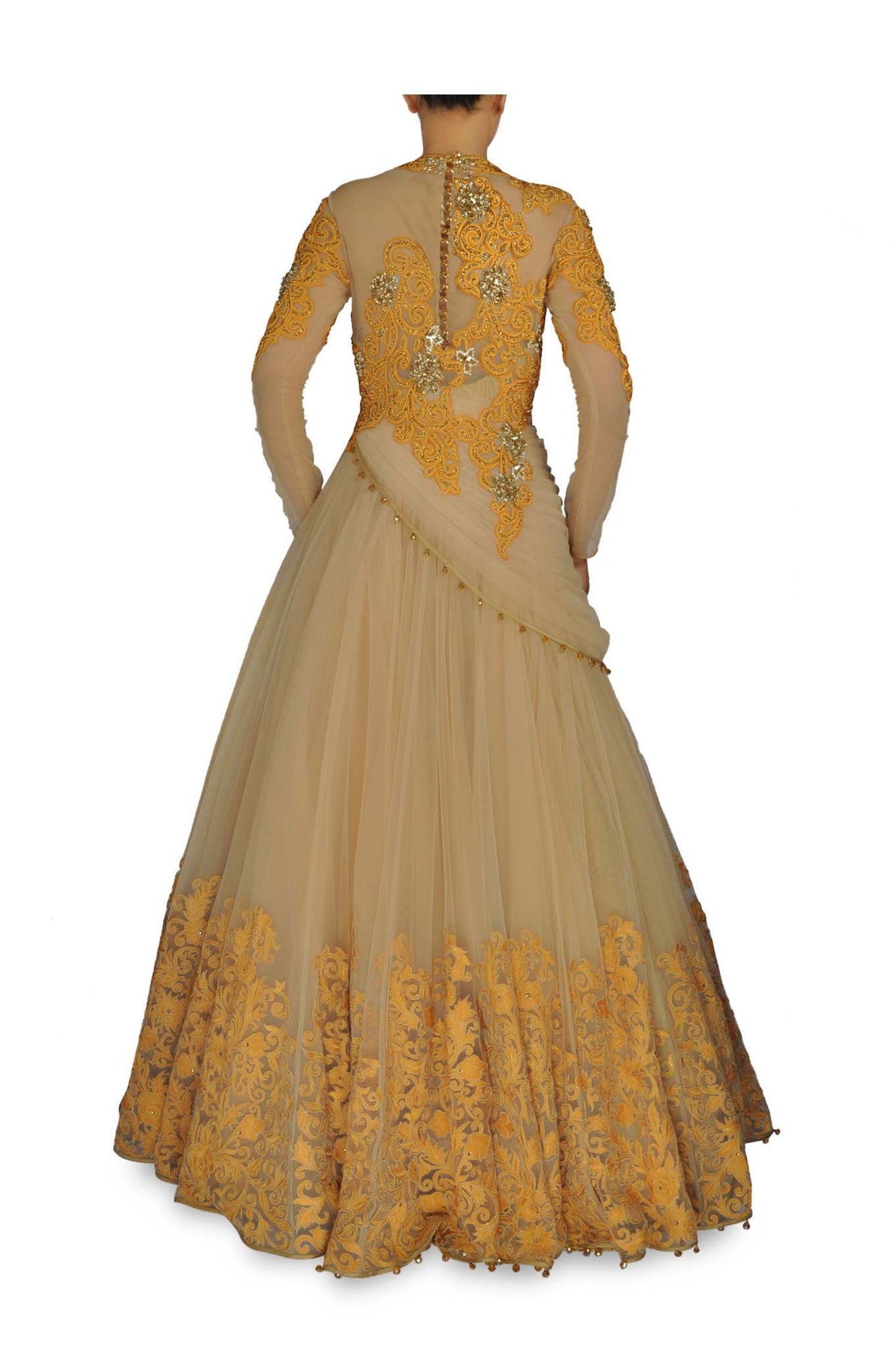 gown yellow colour
