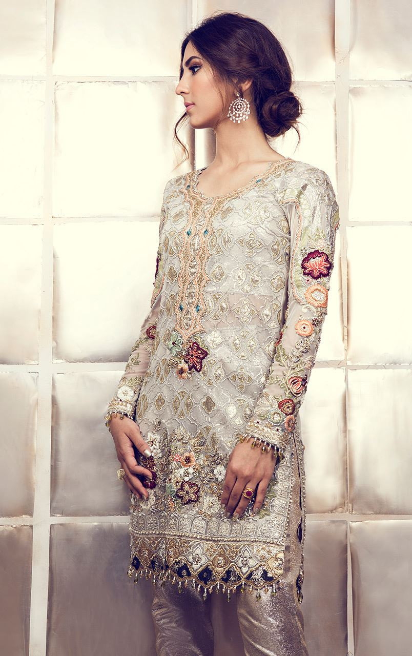 White Gorgette Pakistani Suit Panache Haute Couture 