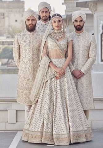 Off White Color Wedding Lehenga Panache Haute Couture