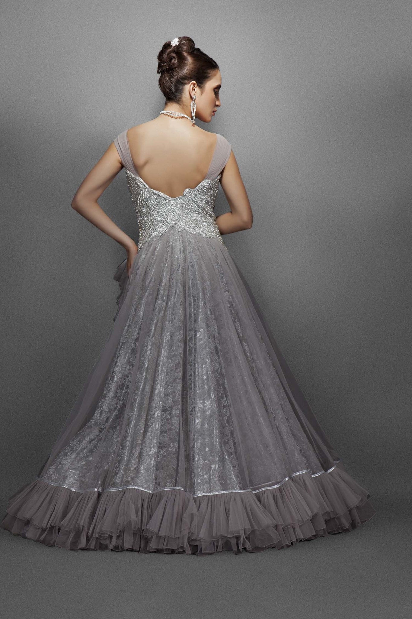 silver grey bridal dresses