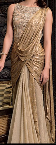 gown style saree