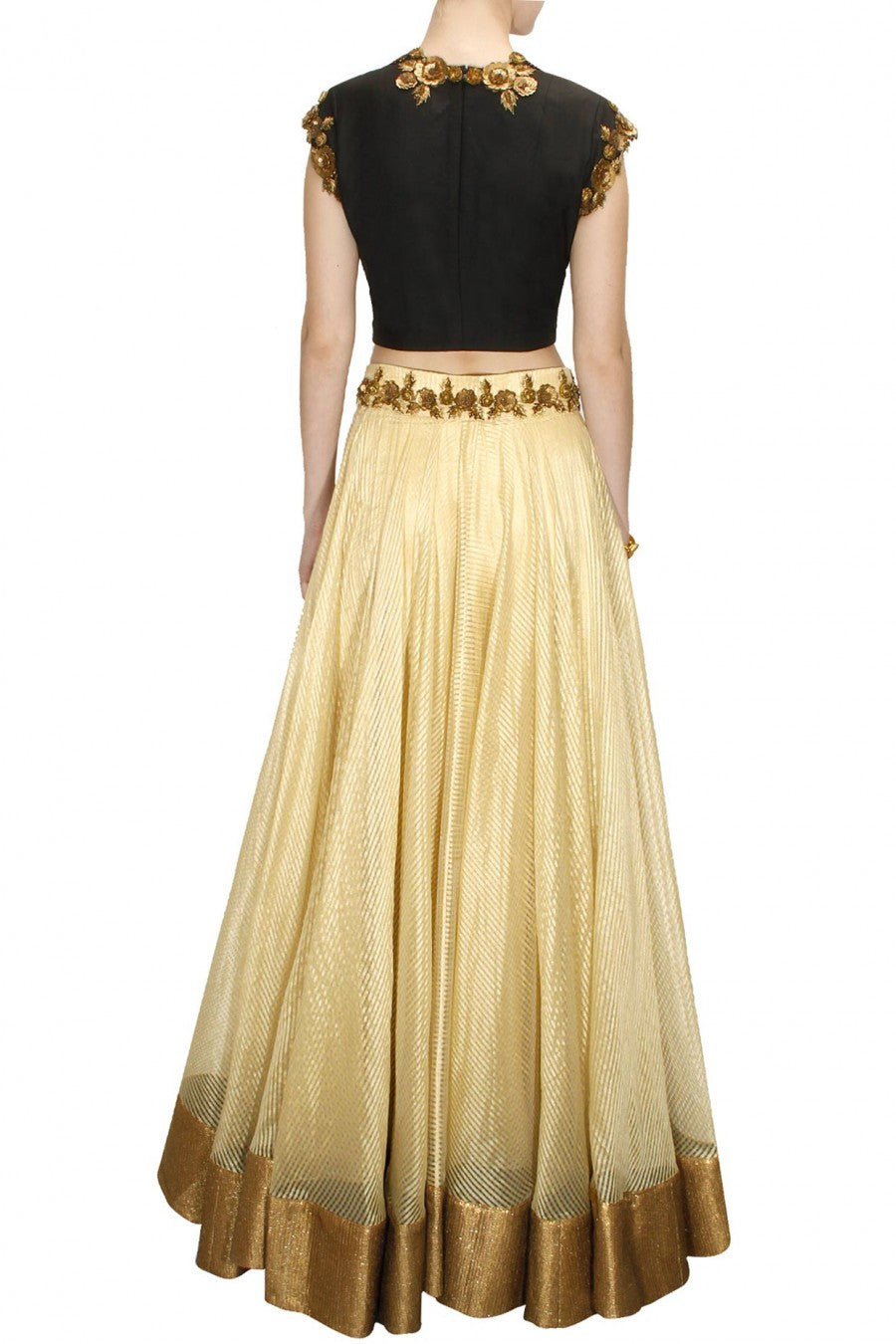 Gold Color matka silk lehenga choli – Panache Haute Couture