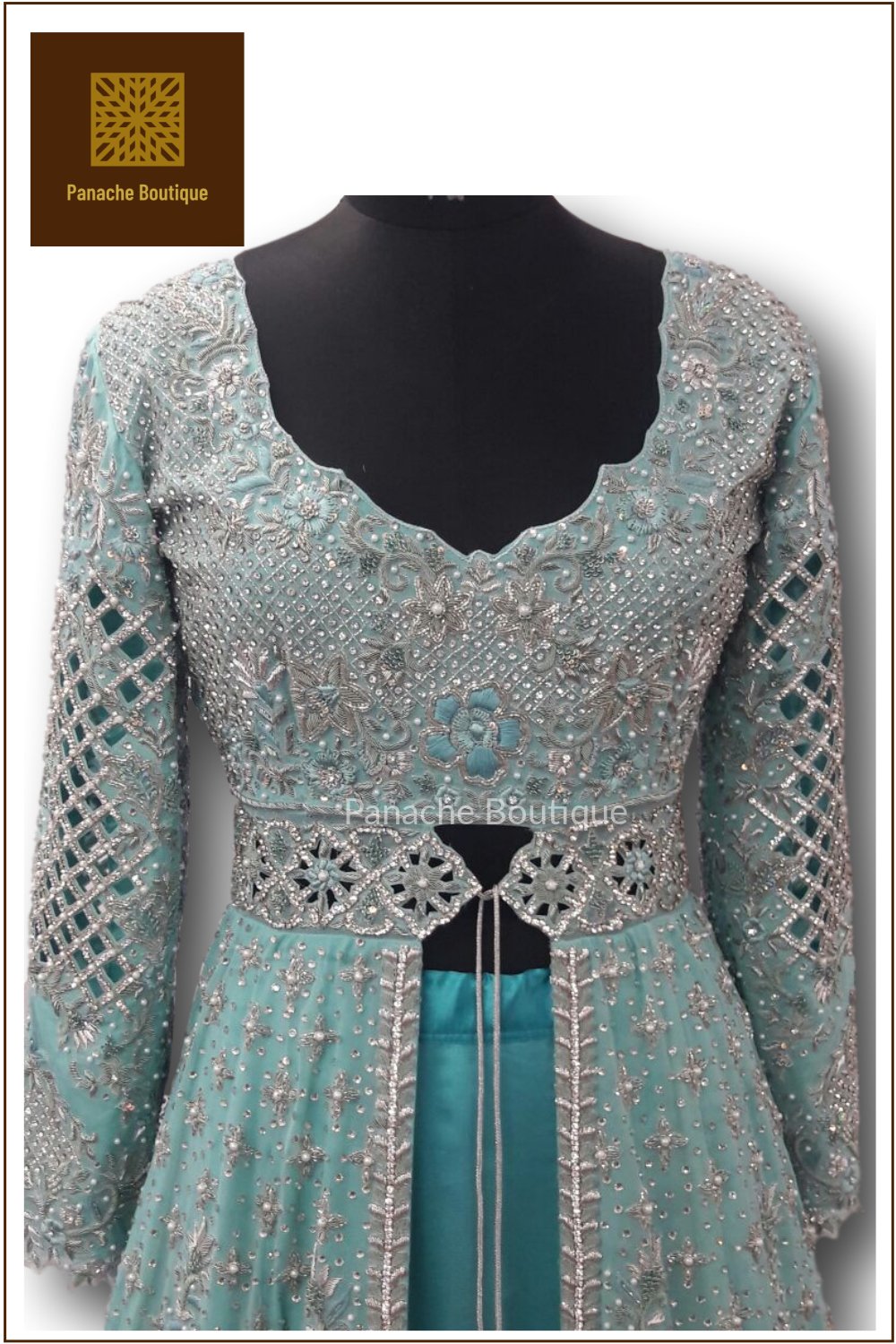 Mint Green Colour Wedding Lehenga – Panache Haute Couture