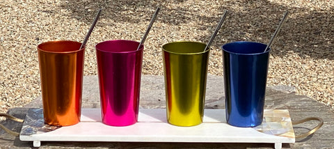 Recycled Steel Straws, Tumblers and Straw Sets