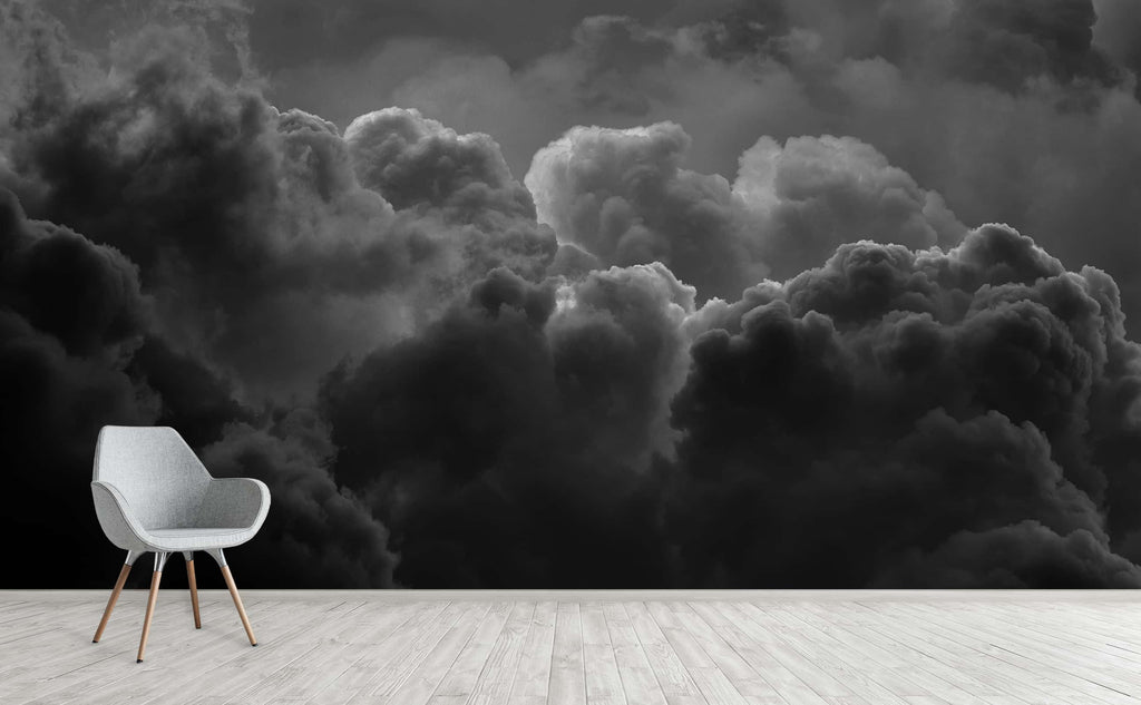 Dark Grey Rolling Nimbus Cloud Wall Mural | Rainmaker wallpaper