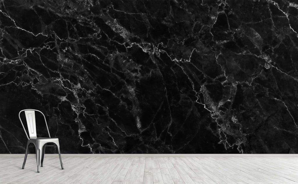 Polished Natural Black Marble Wall Mural | Perfect Storm