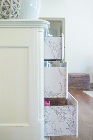 Lining Drawers with Removable Wallpaper