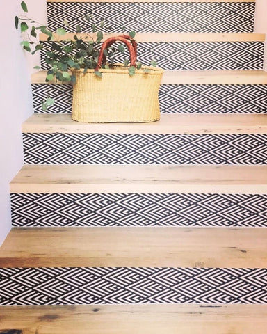 Stairs with wallpaper