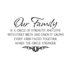 wall quotes wall decals - Our Family...