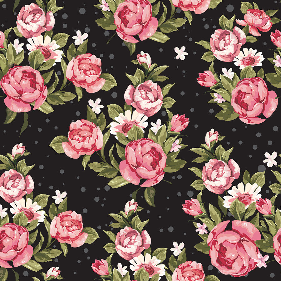 black floral wallpaper