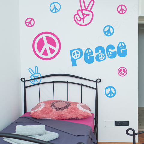Peace Signs Mount Wall Decal on wall in the bedroom!!