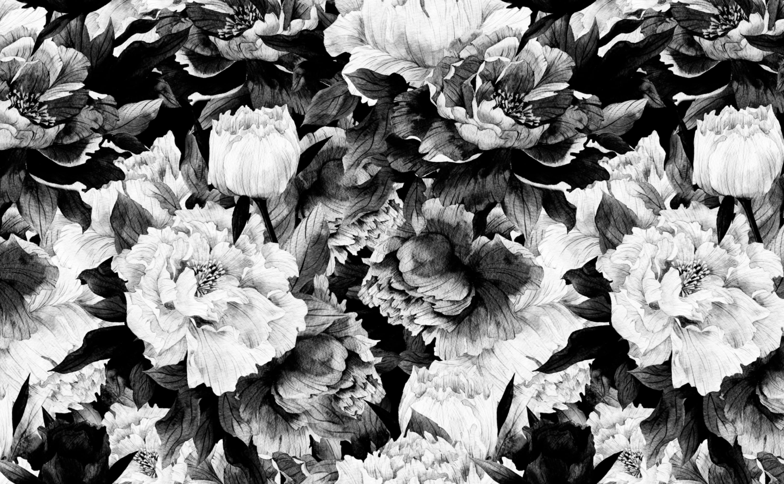 Aesthetic Black And White Flower Background - anonimamentemivida