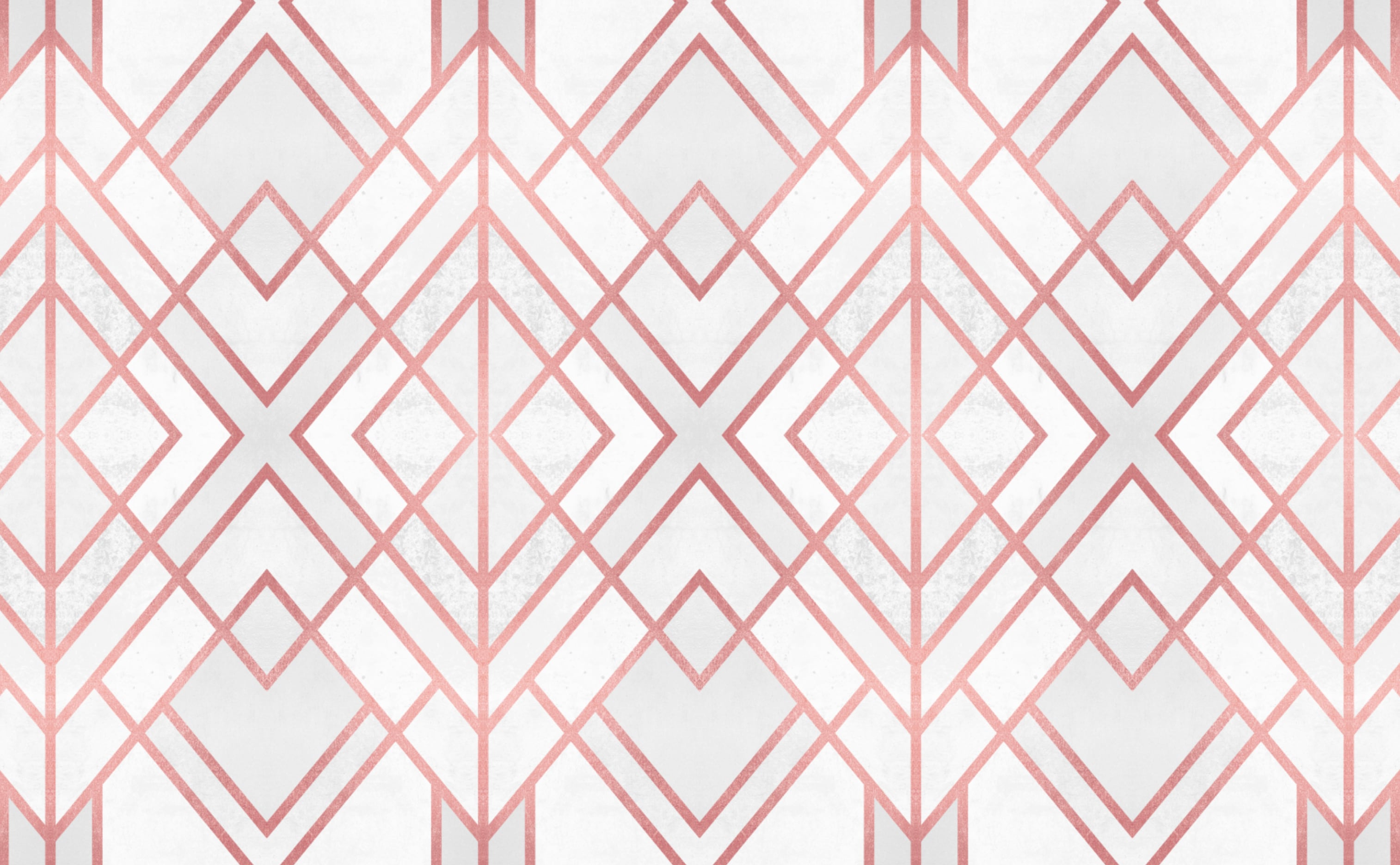 Art Deco Diamond Pattern Wallpaper For Walls Rose Gold Geo