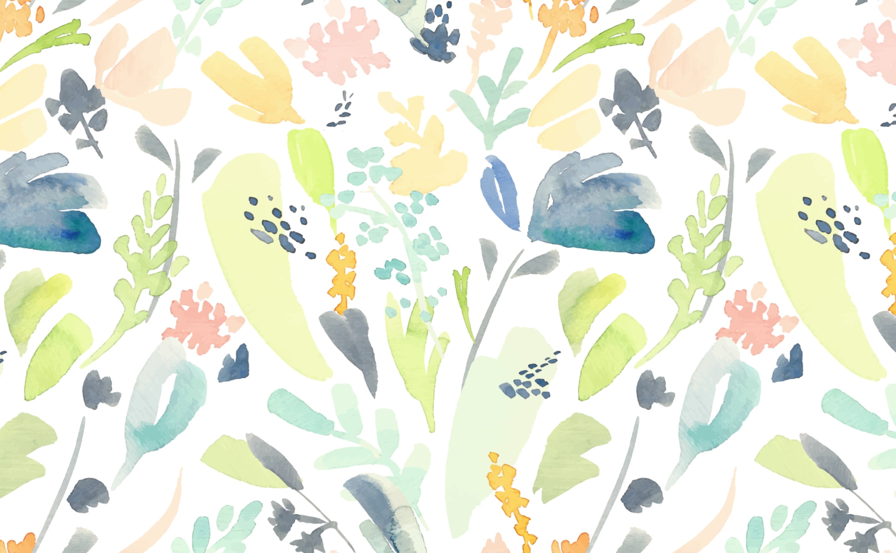 Watercolor Floral Pattern Wallpaper for Walls | Pastel Flowers