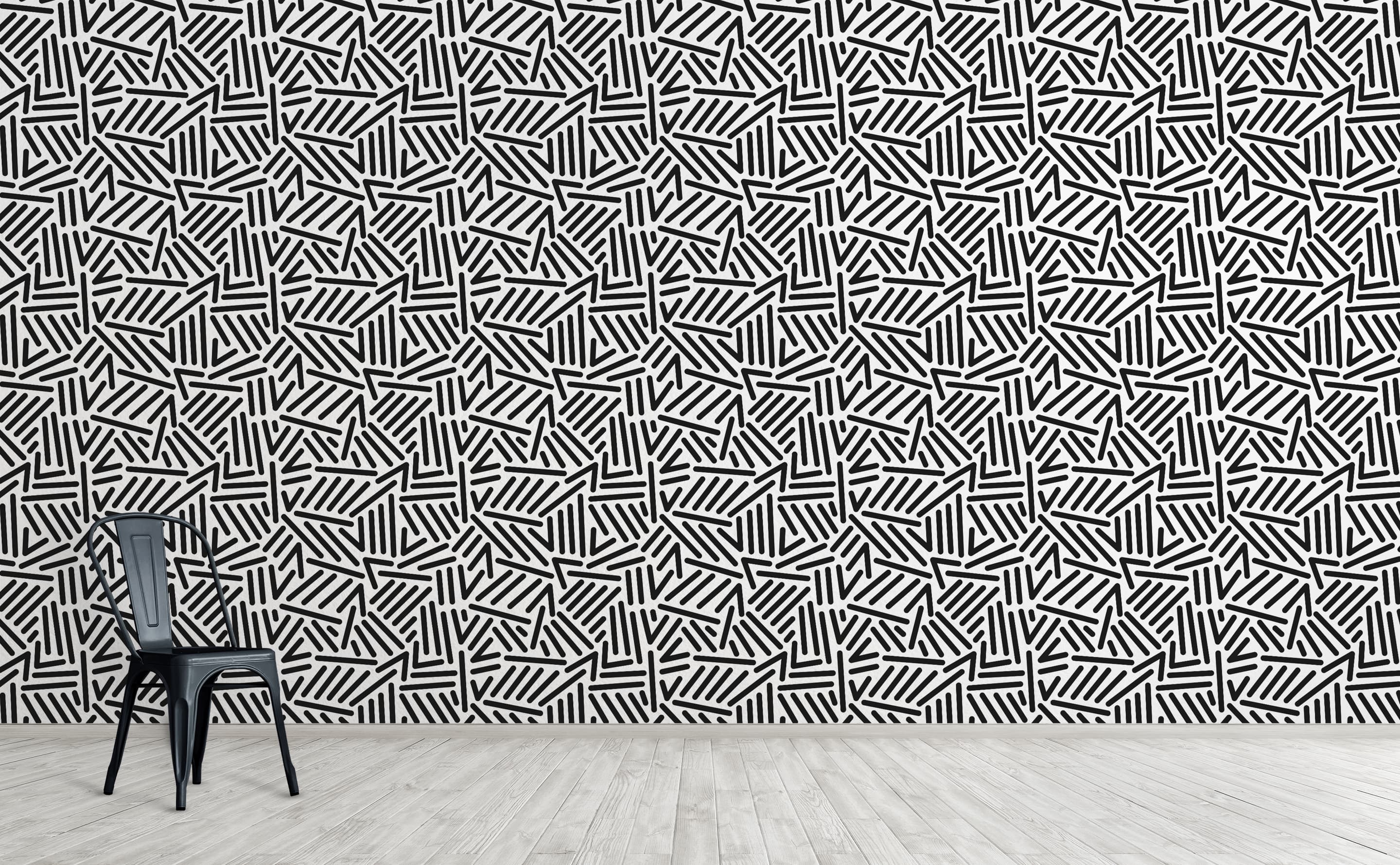 Pop Art Lines Chevrons Pattern Wallpaper For Walls Retro Pop