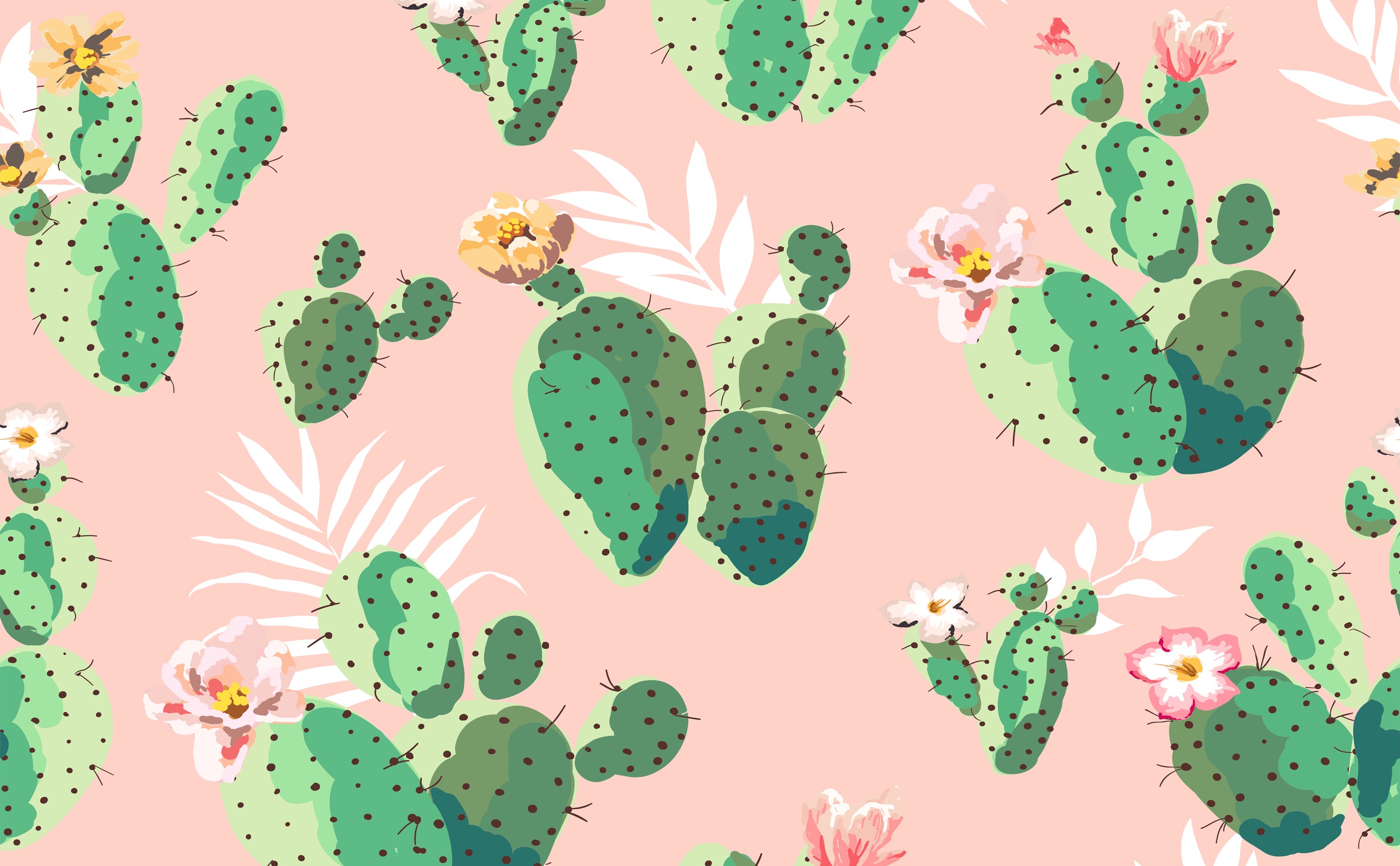 Cactus Plants Wallpaper for Walls | Cacti on Pink