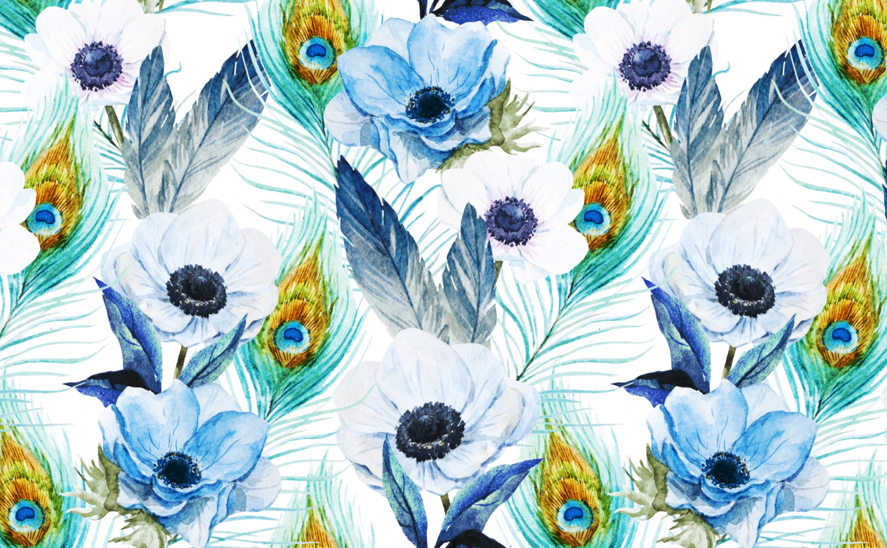 Buy Online  Peacock Feather Design Removable Wallpaper in US