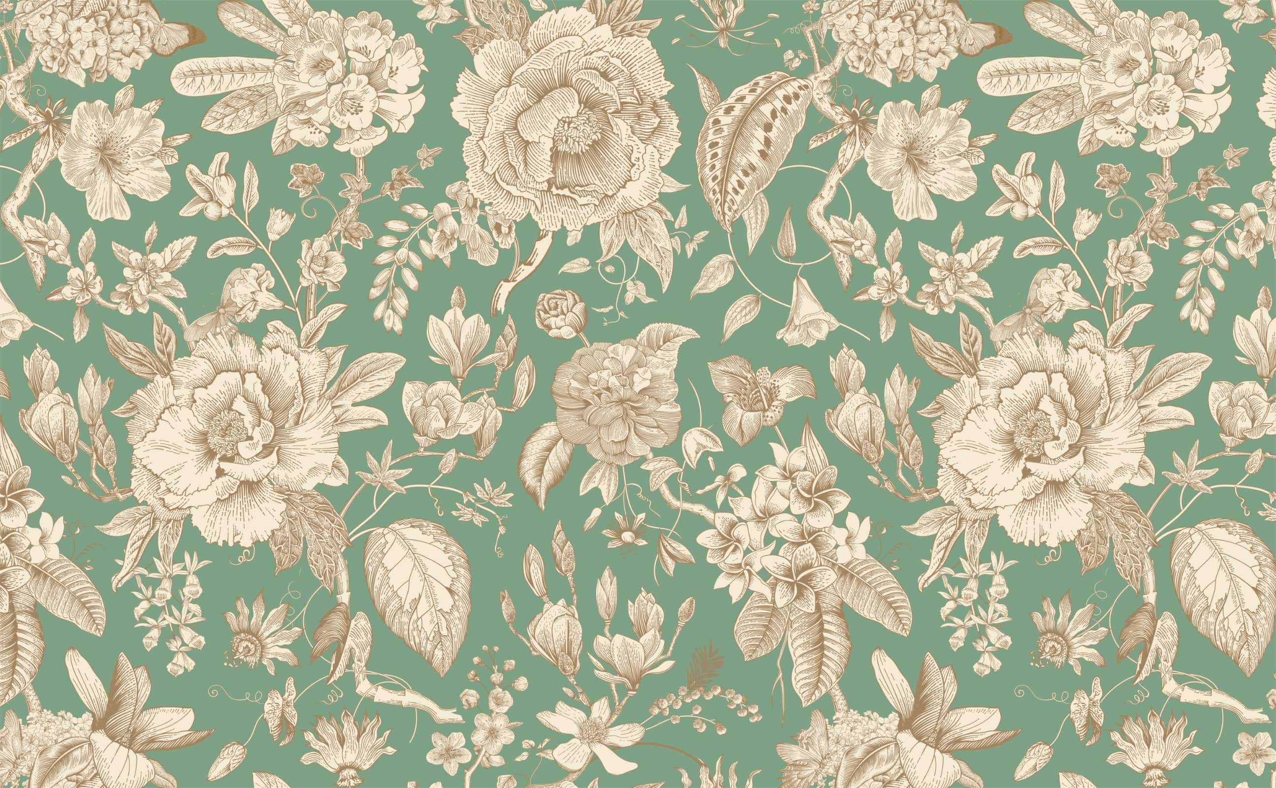 Grandeco Spring Wild Flowers Trail Smooth Wallpaper Sage Green  DIY at BQ